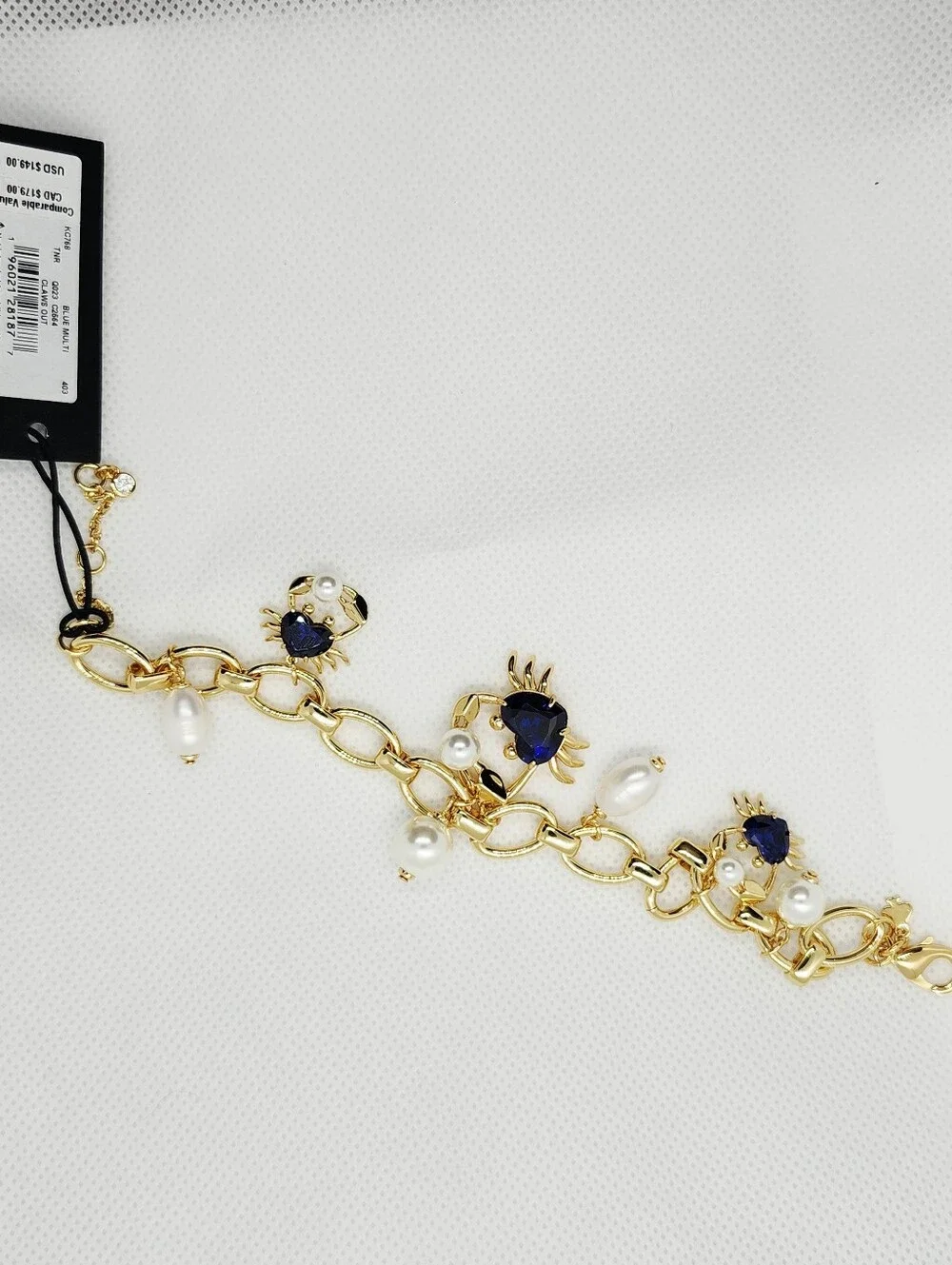 Kate Spade Crab Gold Bracelet with Blue and White Accents - Picture 6 of 11